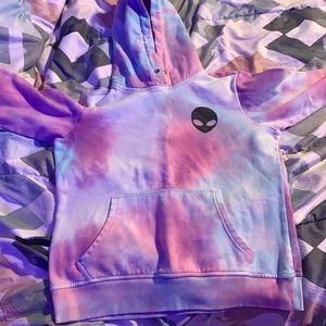 hoodie, size s, pink blue and purple